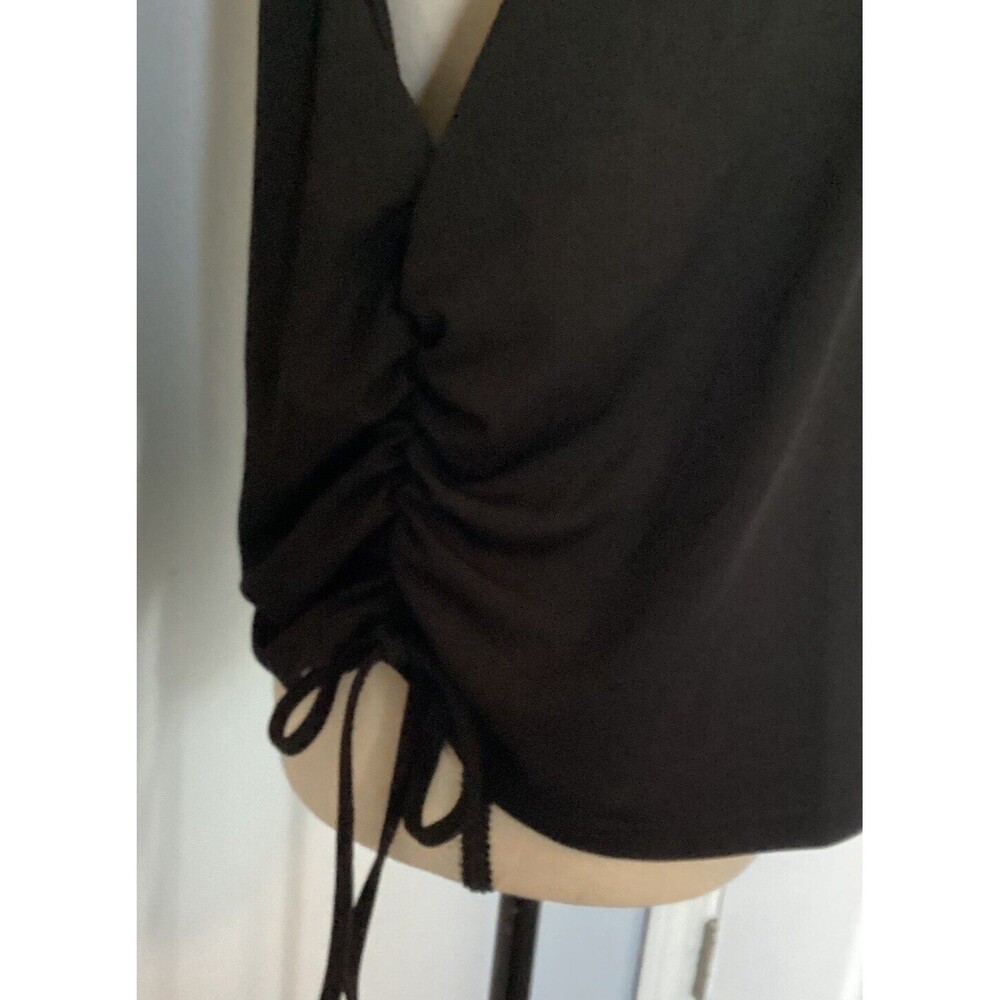 SHEIN Curve Black RibbedTank Top With Cinched Tie Side Crew Neck Plus Size 4XL - Picture 4 of 7